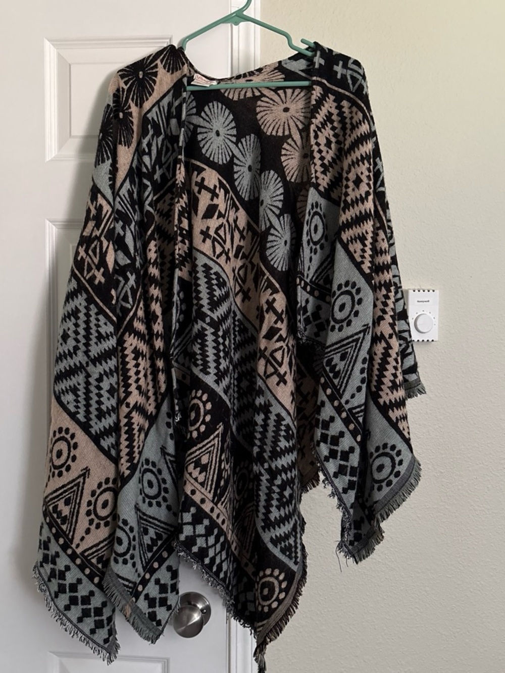 Maya Multicolor Southwestern Patterned Poncho Cape
